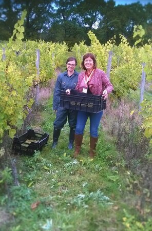 Gillian Mitchell, Deputy Leader Brighton and Hove City Council with first year BSc Viticulture & Oenology student, Georgie Williams